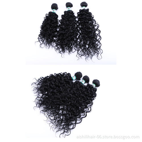 AiShiLi Hair Factory Pure Color Jerry Curly Crochet Braiding Hair wigs Heat Resistant Synthetic Extension wig